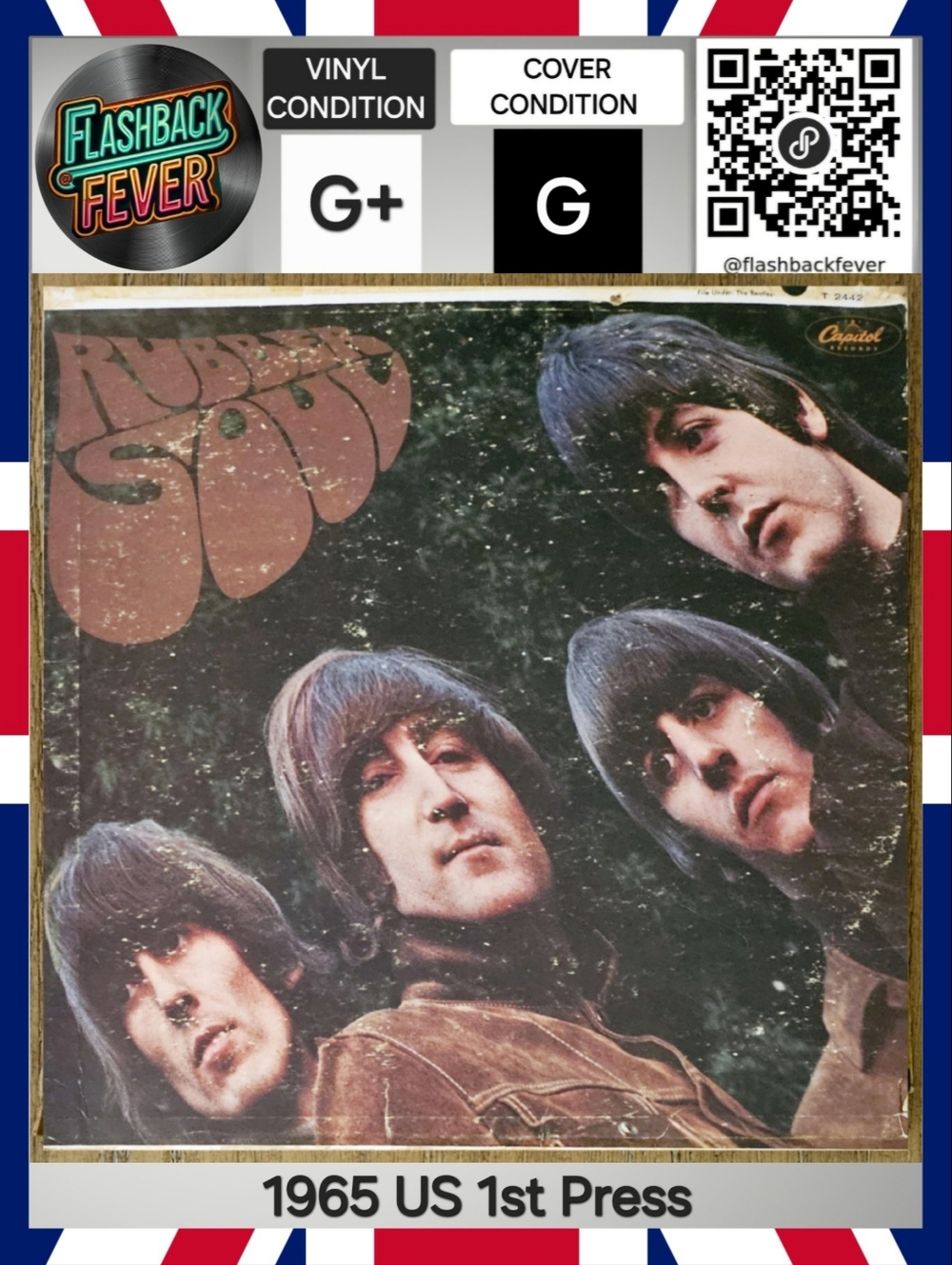 THE BEATLES•Rubber Soul•Dec 08, 1965 US (#T 2442) Gloversville, 1st Press Mono